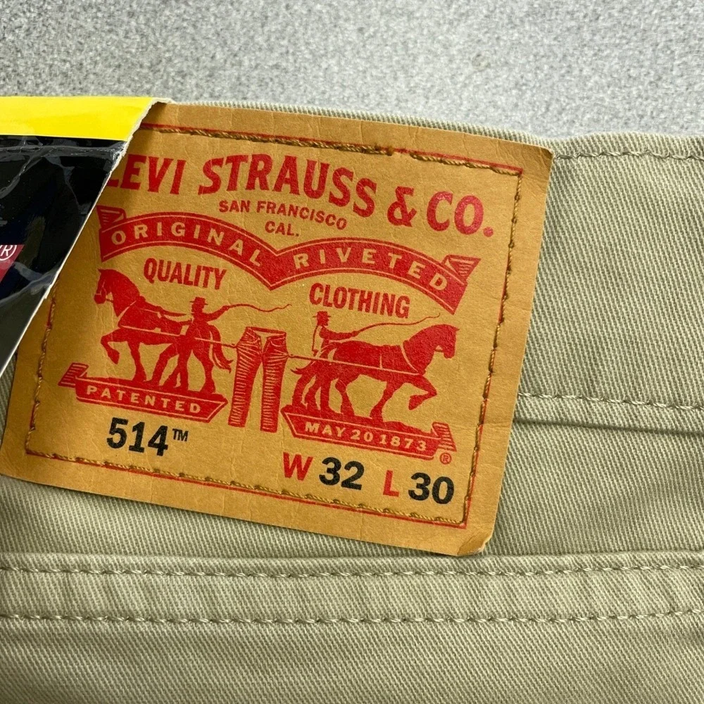 NEW Levi's 514 Men's W32 L30 Straight Twill Pants Khaki Stretch